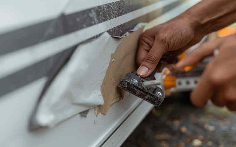 repairing caravan panel