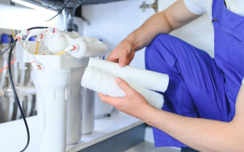 checking water system in caravan