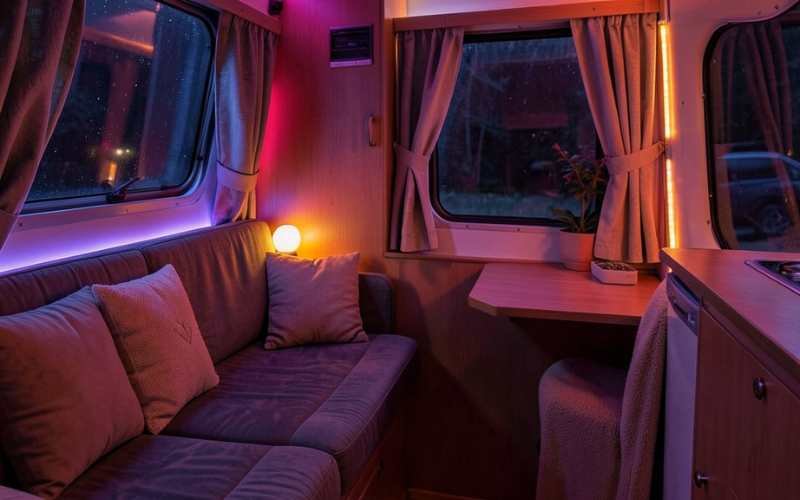 LED Mood Lighting on caravan